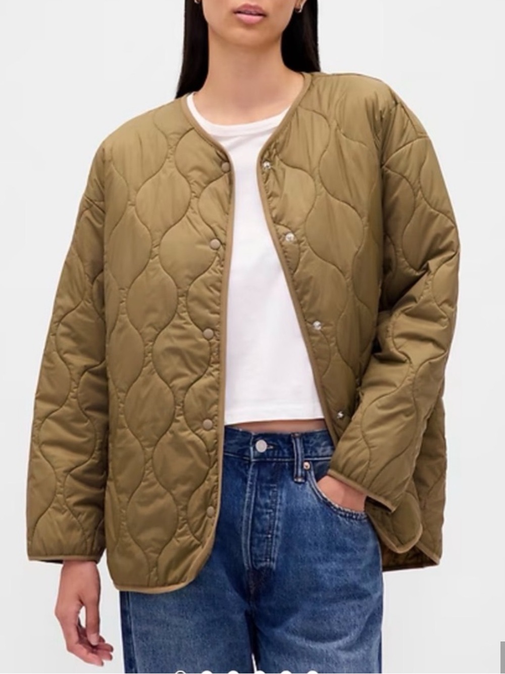Gap Lightweight Oversized Quilted Liner Jacket
